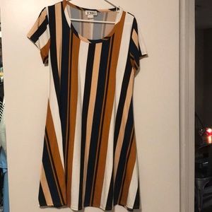 Vertical Striped Mini Dress